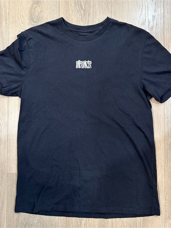 All Saints Other - All Saints Dark Gray Short Sleeve Tee with Center White Chest Logo Men’s XS